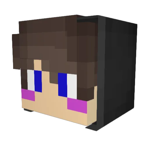 popomero Minecraft avatar head, 3D render