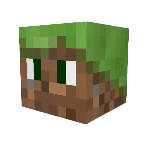 popon Minecraft avatar head, 3D render