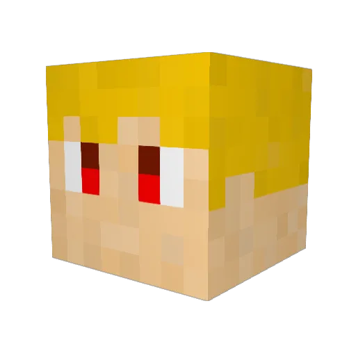 popop_ Minecraft avatar head, 3D render