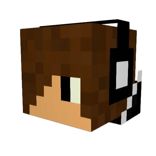 poppashobes Minecraft avatar head, 3D render