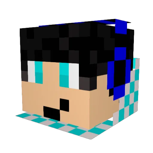 popper8 Minecraft avatar head, 3D render