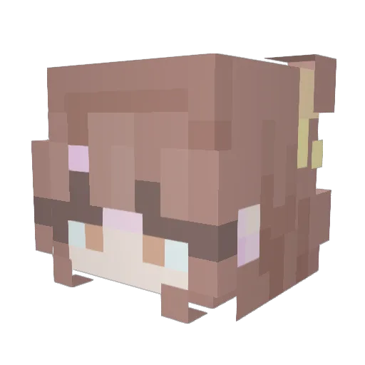 poppie_ Minecraft avatar head, 3D render