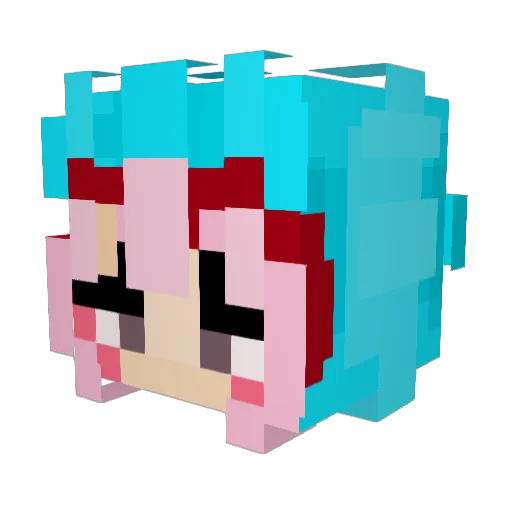 poppt2 Minecraft avatar head, 3D render