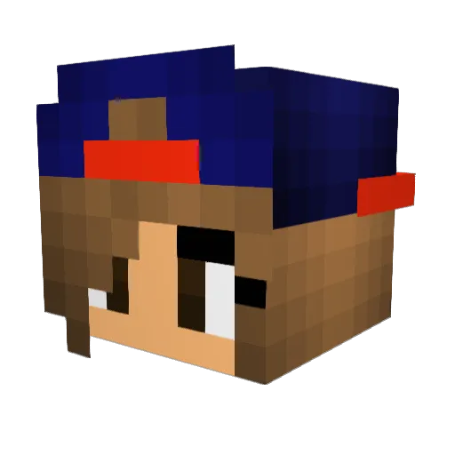 poppypink Minecraft avatar head, 3D render