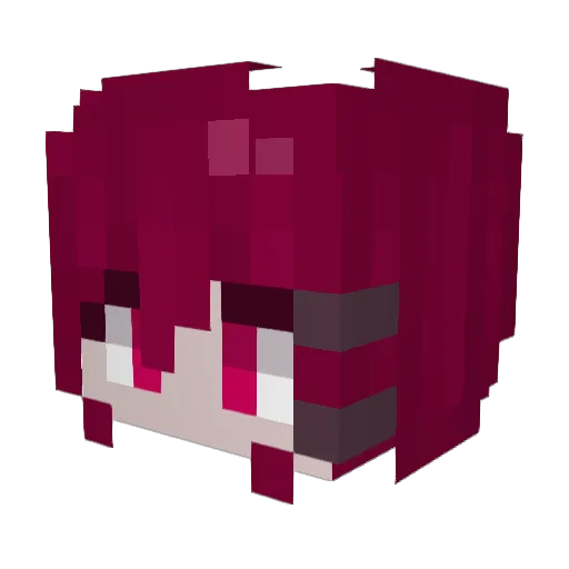 poppyseven Minecraft avatar head, 3D render