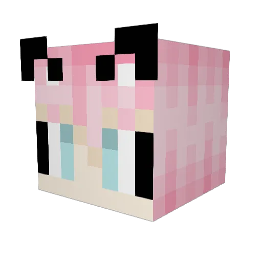 popsera Minecraft avatar head, 3D render