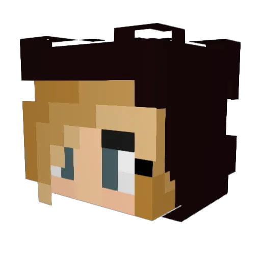 popski7 Minecraft avatar head, 3D render