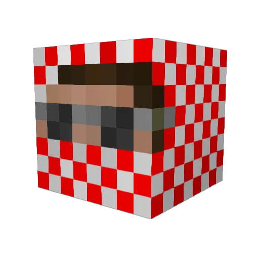 popularfire Minecraft avatar head, 3D render