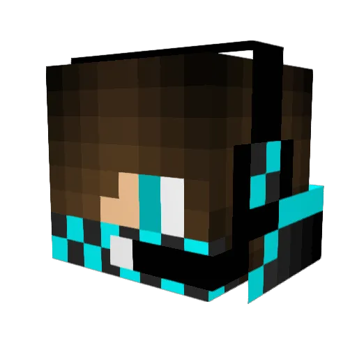 popularmmoos Minecraft avatar head, 3D render