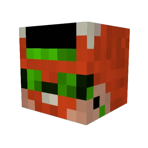 populpo Minecraft avatar head, 3D render