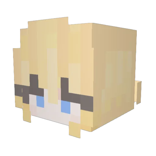 popurapopcorn Minecraft avatar head, 3D render