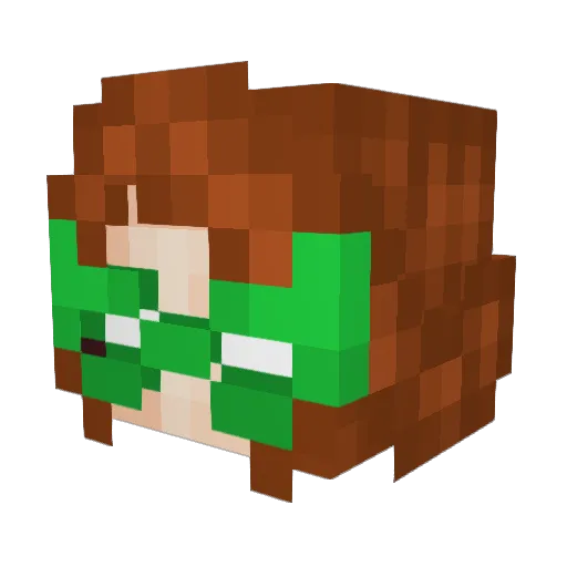 porceline Minecraft avatar head, 3D render
