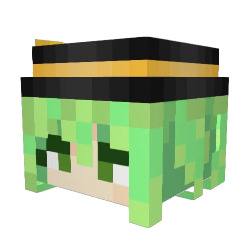 porkGreen Minecraft avatar head, 3D render