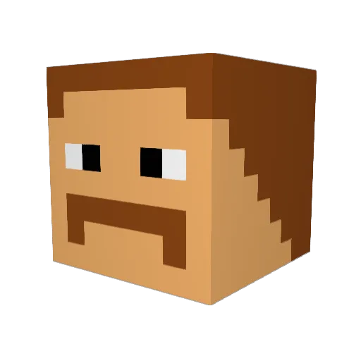 porkchew Minecraft avatar head, 3D render