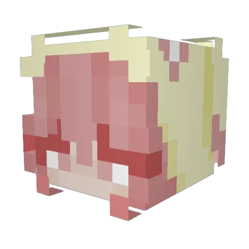 porples Minecraft avatar head, 3D render
