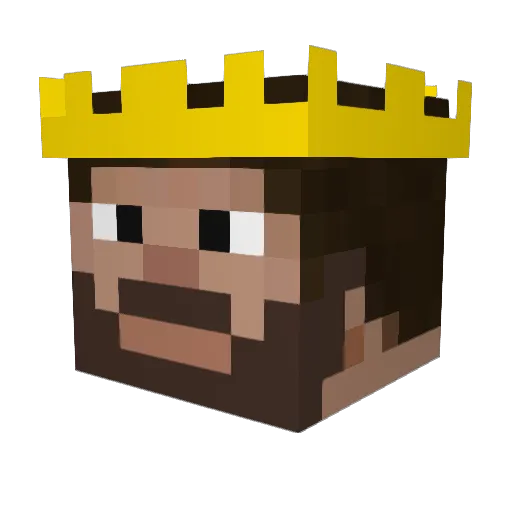 portfolyo Minecraft avatar head, 3D render