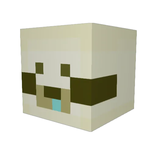 poseforit Minecraft avatar head, 3D render