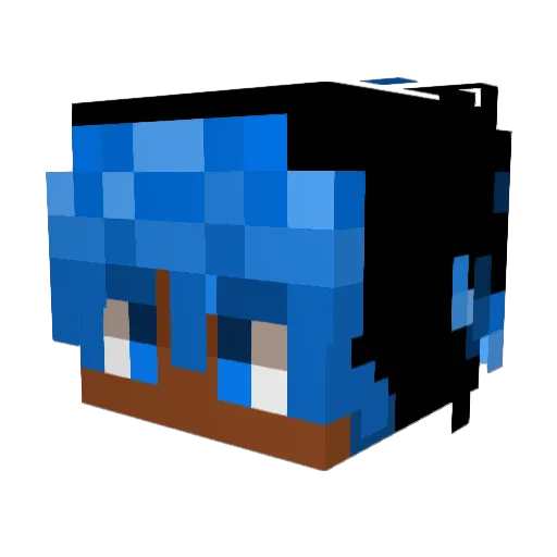 poseidus04 Minecraft avatar head, 3D render