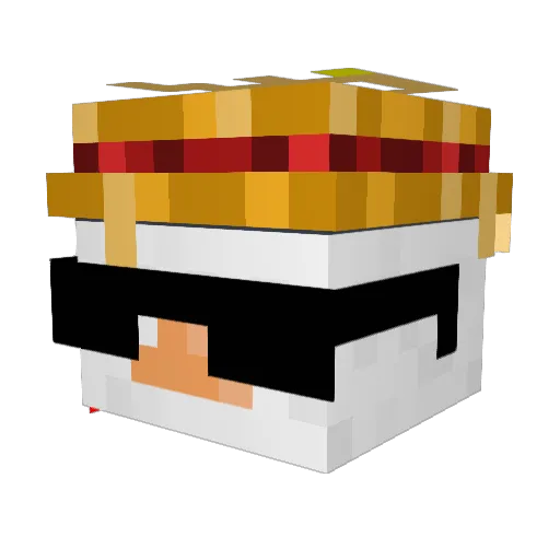 posingwater Minecraft avatar head, 3D render