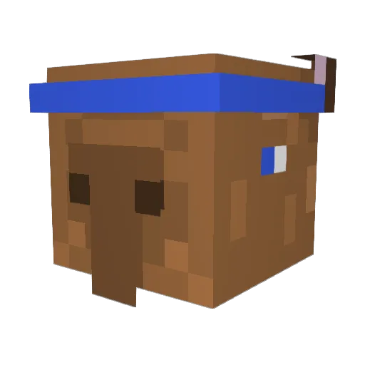 positionb Minecraft avatar head, 3D render