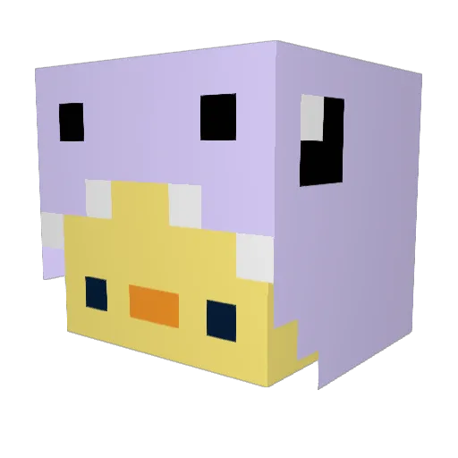 positiveve Minecraft avatar head, 3D render