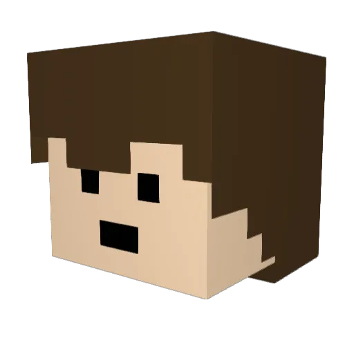 posontic Minecraft avatar head, 3D render