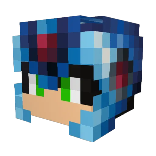 possible001 Minecraft avatar head, 3D render