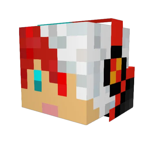 post_nostalgic Minecraft avatar head, 3D render