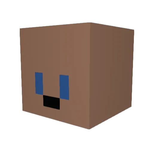 post_play Minecraft avatar head, 3D render