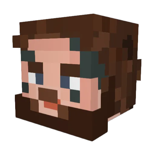 postmarlowne Minecraft avatar head, 3D render