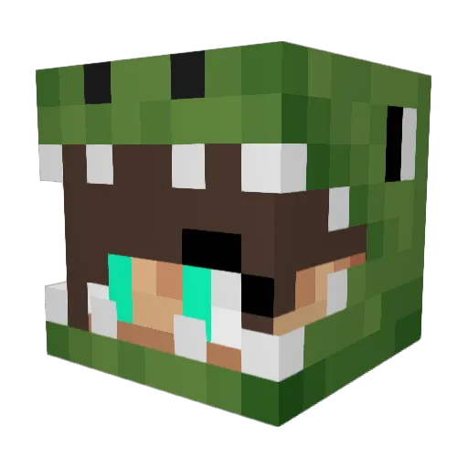 potarto Minecraft avatar head, 3D render