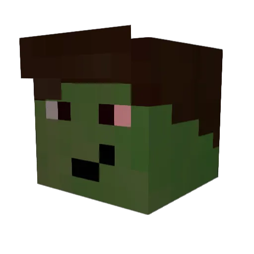potate_cube Minecraft avatar head, 3D render