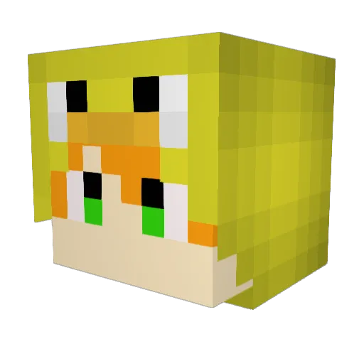 potato0711 Minecraft avatar head, 3D render