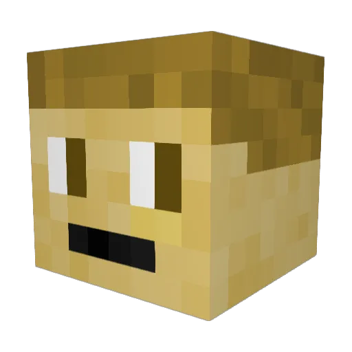potato1603 Minecraft avatar head, 3D render