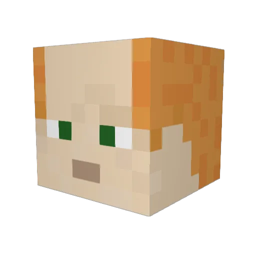 potatoe_cat Minecraft avatar head, 3D render