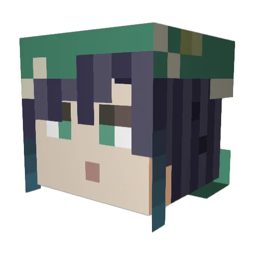 poteero Minecraft avatar head, 3D render