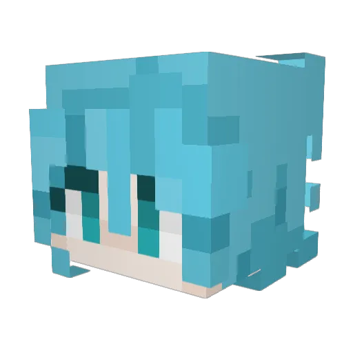 potexon Minecraft avatar head, 3D render