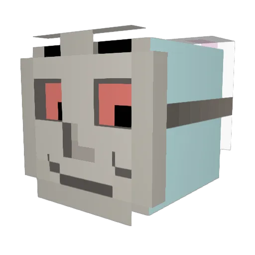 potfilling Minecraft avatar head, 3D render