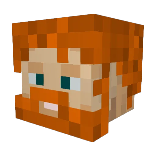 potornotlive Minecraft avatar head, 3D render