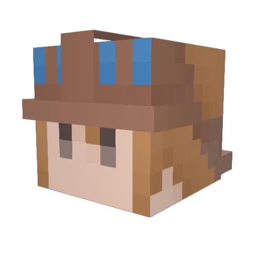 pottann Minecraft avatar head, 3D render