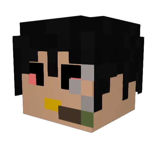 pouJR Minecraft avatar head, 3D render