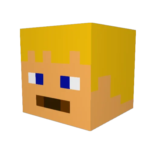 poulcy Minecraft avatar head, 3D render