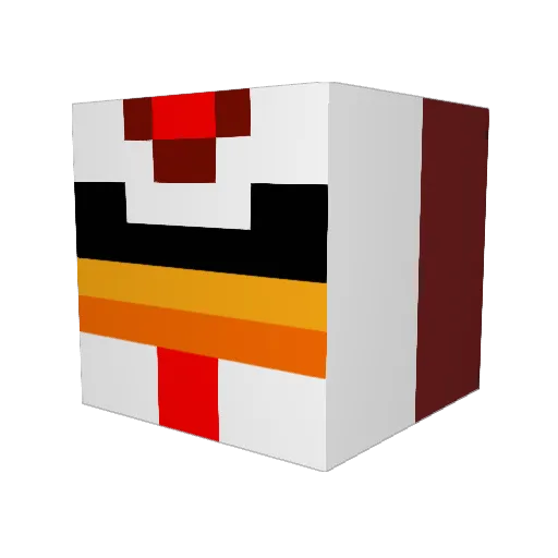 poulet6 Minecraft avatar head, 3D render