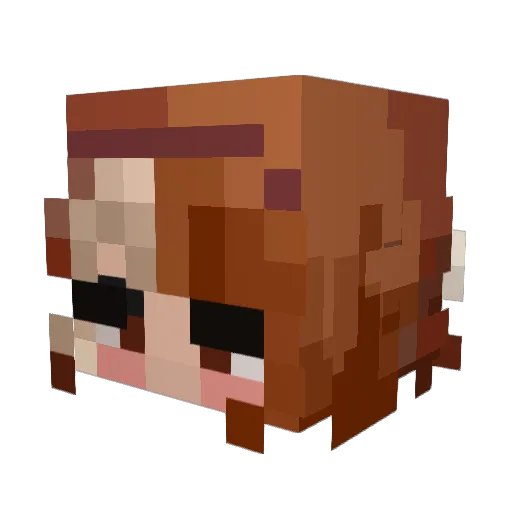 poussiiiin Minecraft avatar head, 3D render