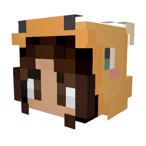 pouzai Minecraft avatar head, 3D render
