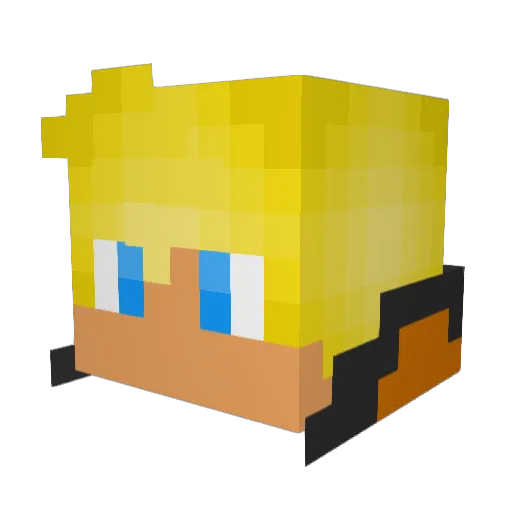 powderedcosmos Minecraft avatar head, 3D render
