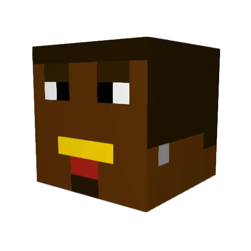 powellmorgan Minecraft avatar head, 3D render