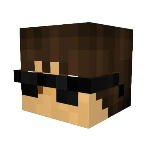 power20 Minecraft avatar head, 3D render