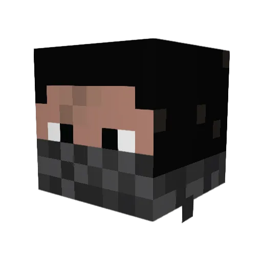 power_nizzle Minecraft avatar head, 3D render