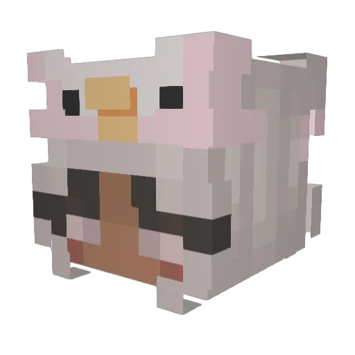 powerpuffz Minecraft avatar head, 3D render